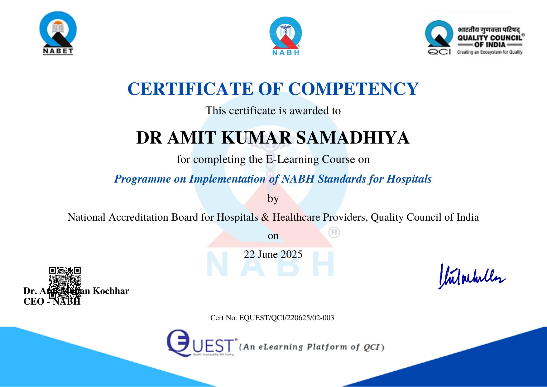 NABH Certificate