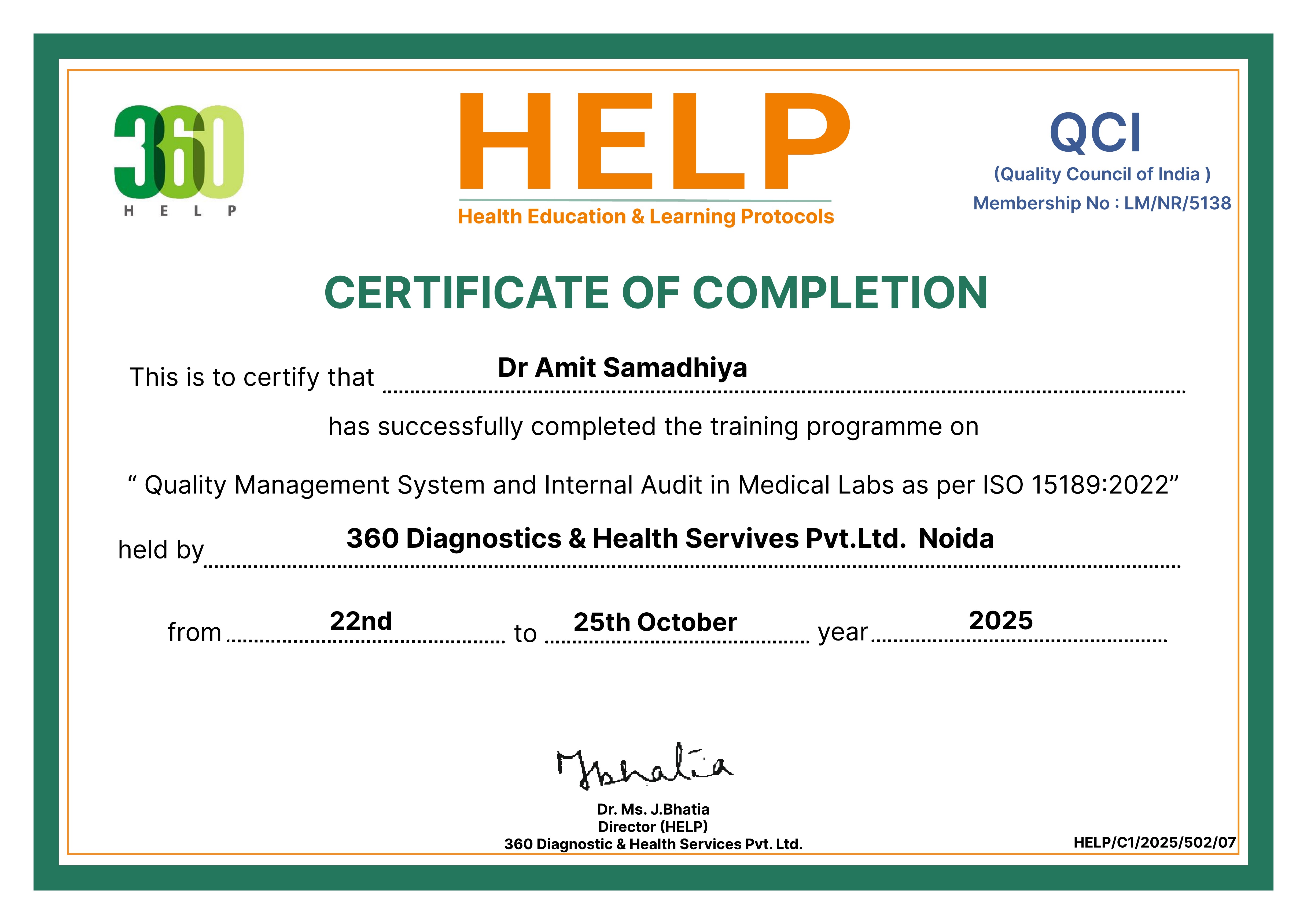 QMS-NABL Certificate